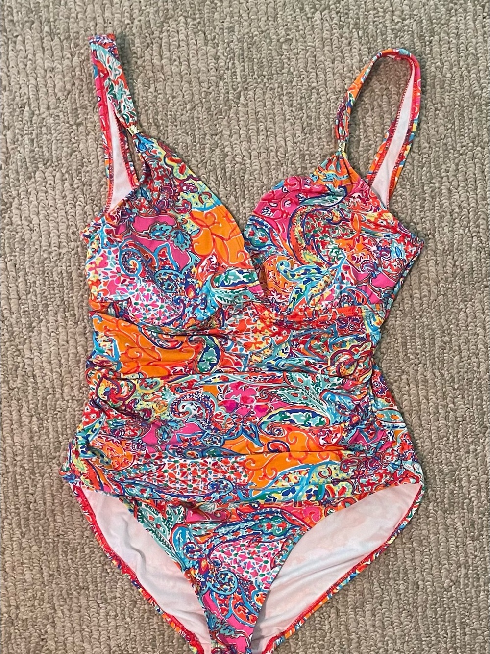 Ralph Lauren Amara Patchwork Paisley One-Piece Swimsuit
